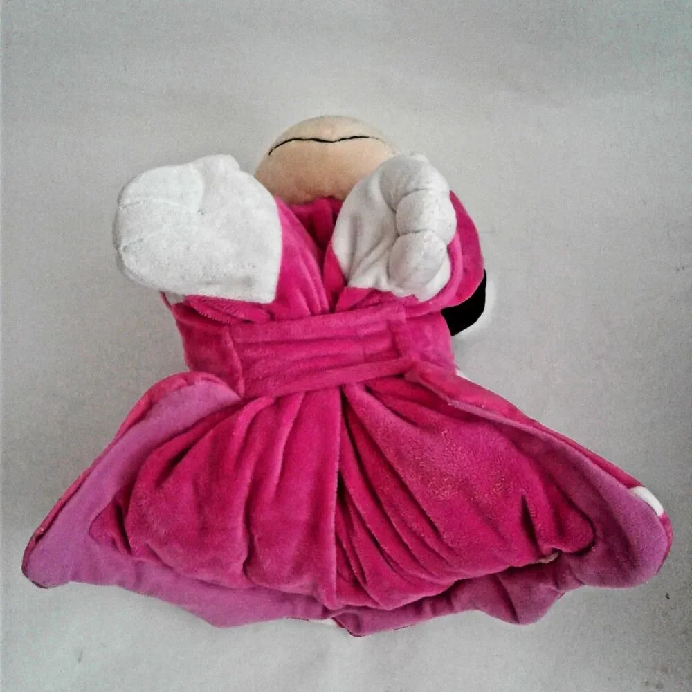 Disney Parks Minnie Mouse Pillow Pal Plush 12x14 Pink with Polka Dots Toy